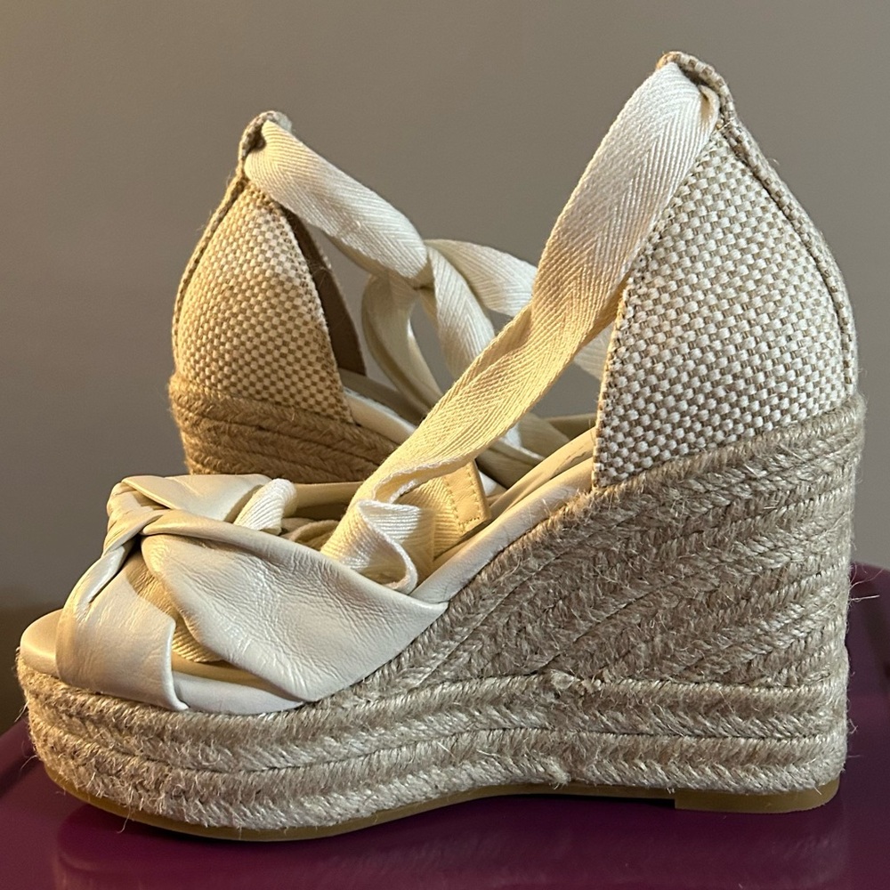 Cole Haan Cloudfeel Hampton Wedge Jute Heel Leather Sandals - Picture 16 of 16